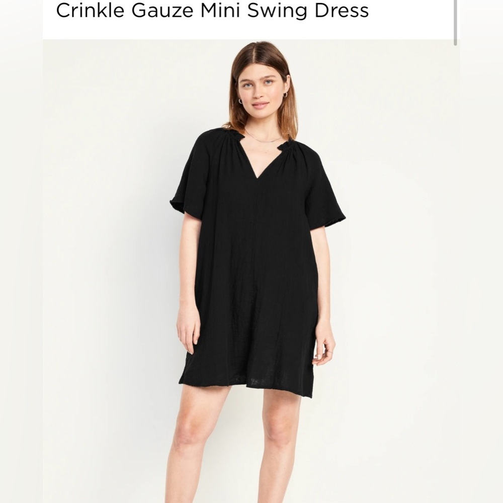 Old Navy long black dress 100% cotton Large size